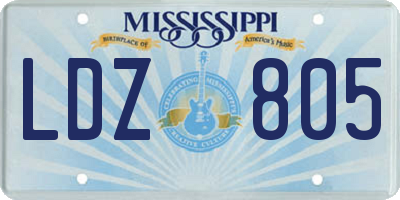 MS license plate LDZ805