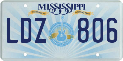 MS license plate LDZ806