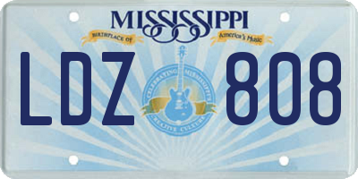 MS license plate LDZ808