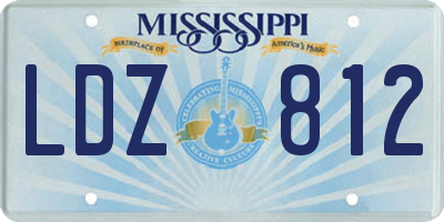 MS license plate LDZ812