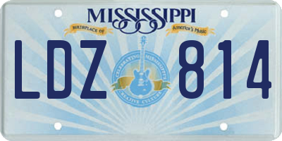 MS license plate LDZ814