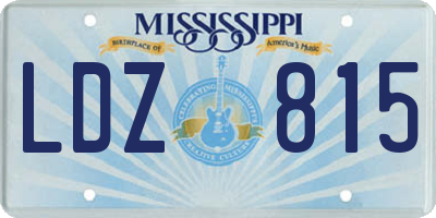 MS license plate LDZ815