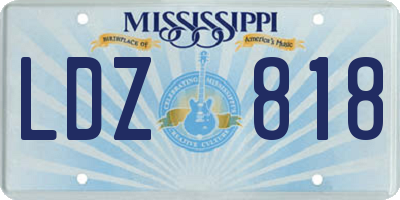 MS license plate LDZ818