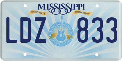 MS license plate LDZ833