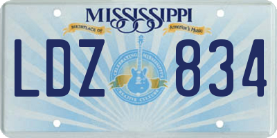 MS license plate LDZ834