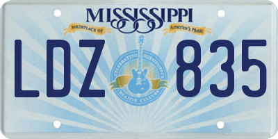 MS license plate LDZ835