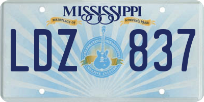 MS license plate LDZ837