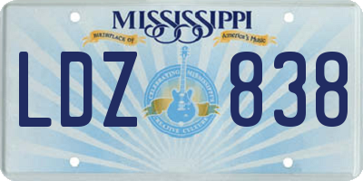 MS license plate LDZ838