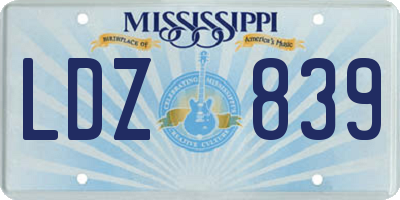 MS license plate LDZ839