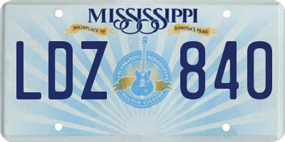 MS license plate LDZ840