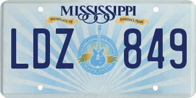 MS license plate LDZ849