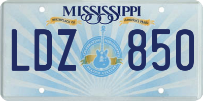 MS license plate LDZ850