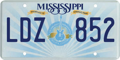 MS license plate LDZ852