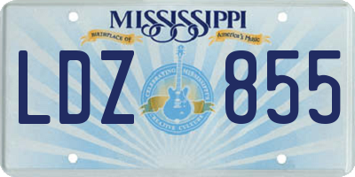 MS license plate LDZ855