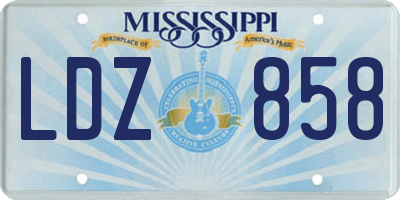 MS license plate LDZ858