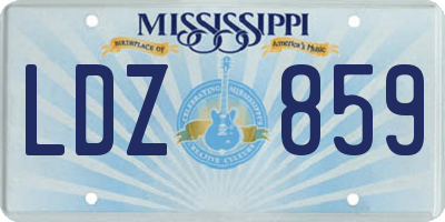 MS license plate LDZ859