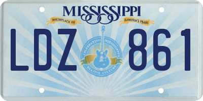 MS license plate LDZ861