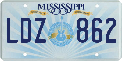 MS license plate LDZ862