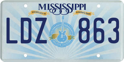 MS license plate LDZ863