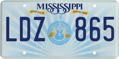 MS license plate LDZ865
