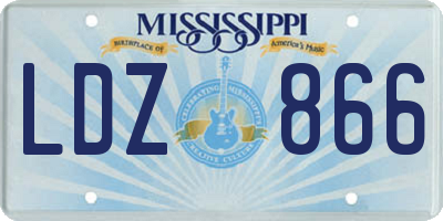 MS license plate LDZ866