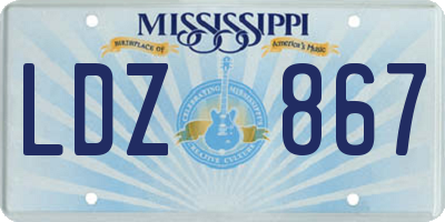 MS license plate LDZ867