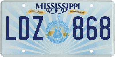 MS license plate LDZ868