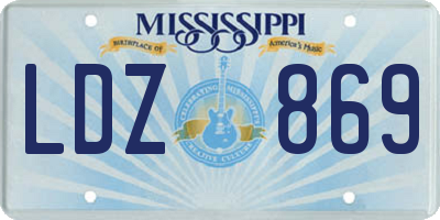 MS license plate LDZ869