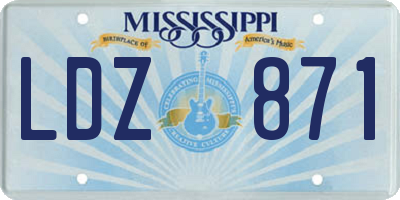 MS license plate LDZ871