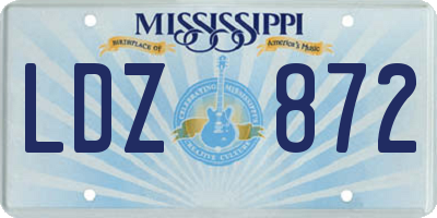 MS license plate LDZ872
