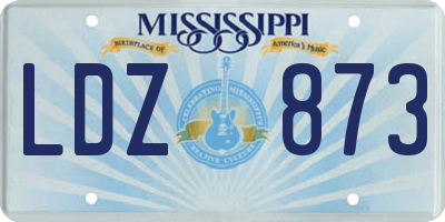 MS license plate LDZ873