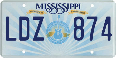MS license plate LDZ874