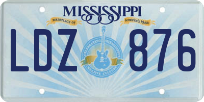 MS license plate LDZ876