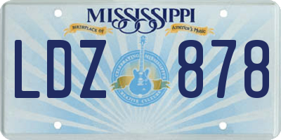 MS license plate LDZ878