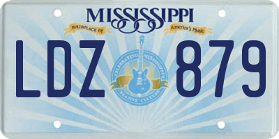 MS license plate LDZ879