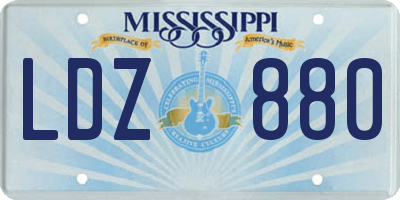 MS license plate LDZ880