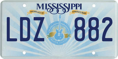 MS license plate LDZ882