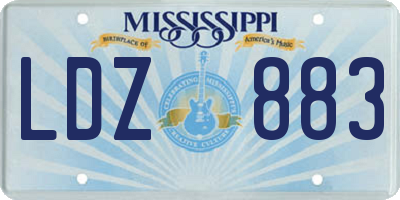 MS license plate LDZ883