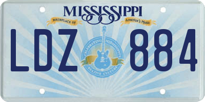 MS license plate LDZ884