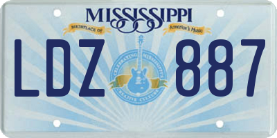 MS license plate LDZ887