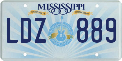 MS license plate LDZ889