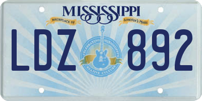 MS license plate LDZ892