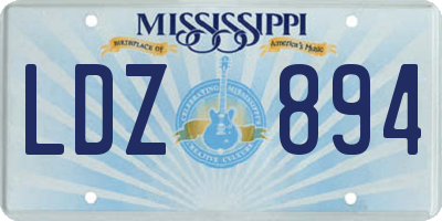 MS license plate LDZ894