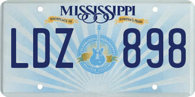 MS license plate LDZ898