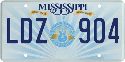 MS license plate LDZ904