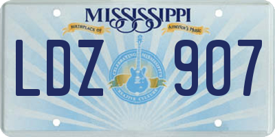 MS license plate LDZ907