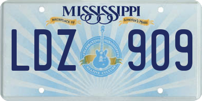 MS license plate LDZ909