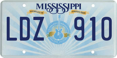 MS license plate LDZ910
