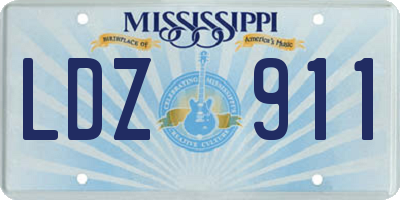 MS license plate LDZ911