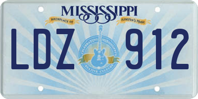 MS license plate LDZ912